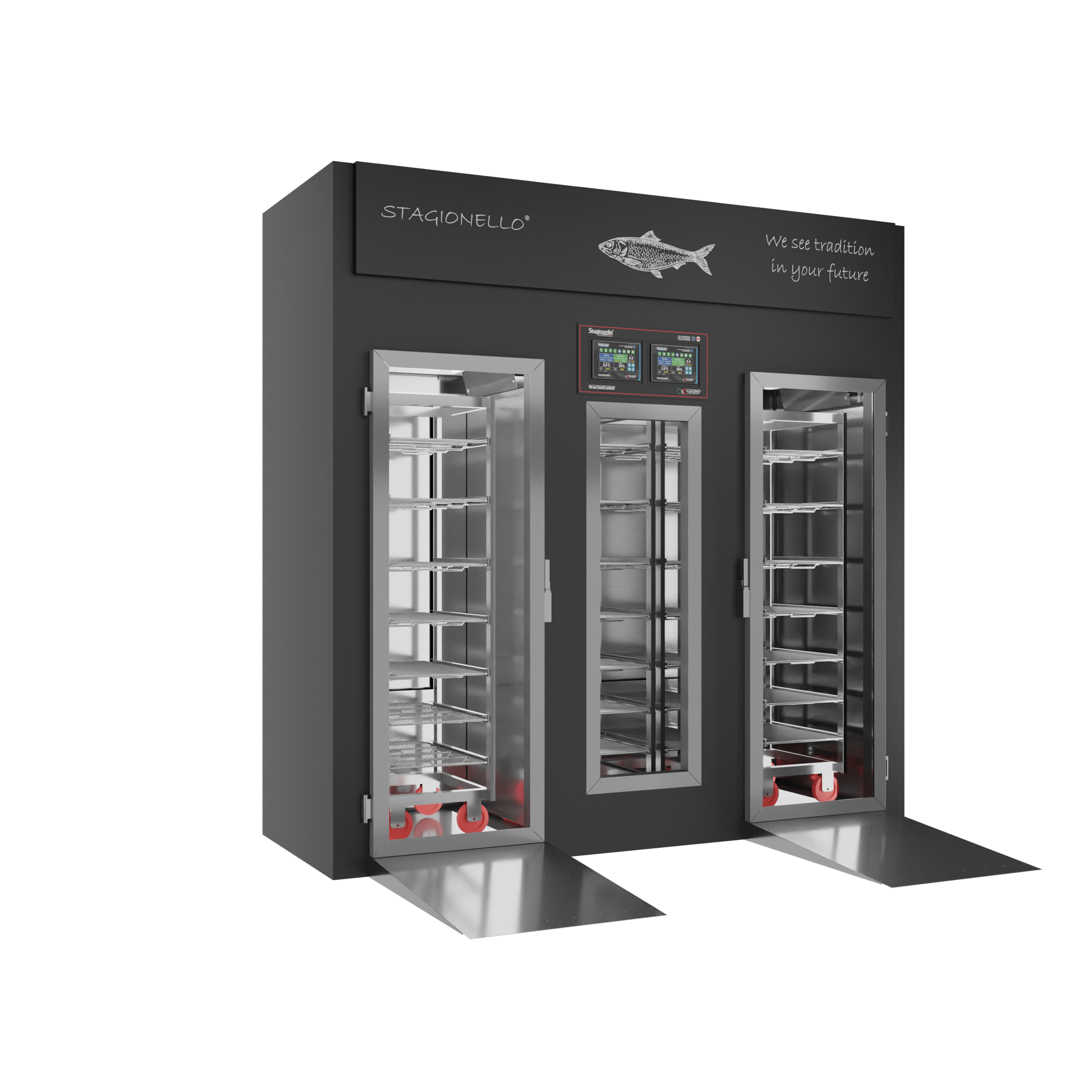 Stagionello® Fish Curing Device 100/300 Kg Walk-in Glass Door