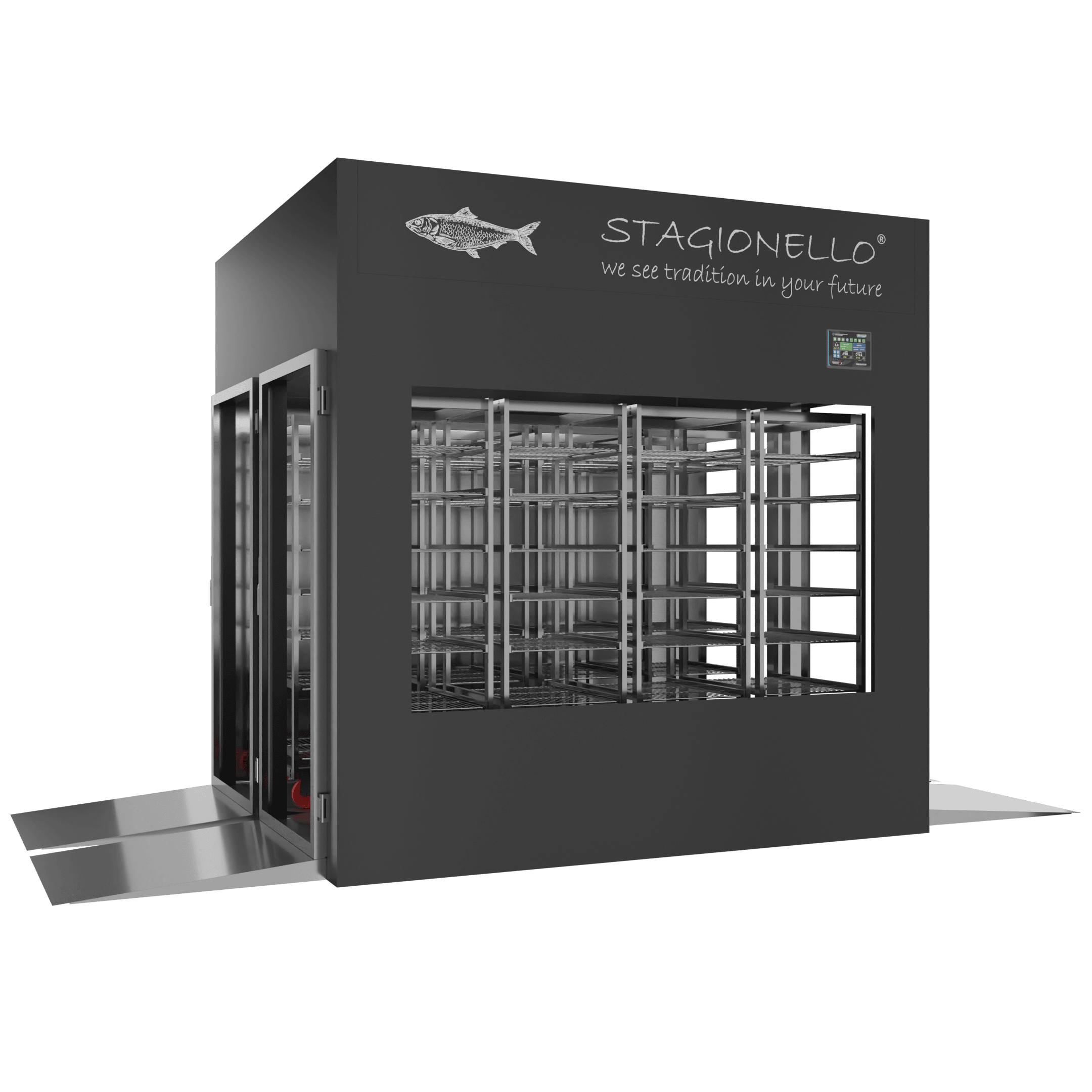 Stagionello® Fish Curing Device 1200 Kg Tunnel gLASS DOOR
