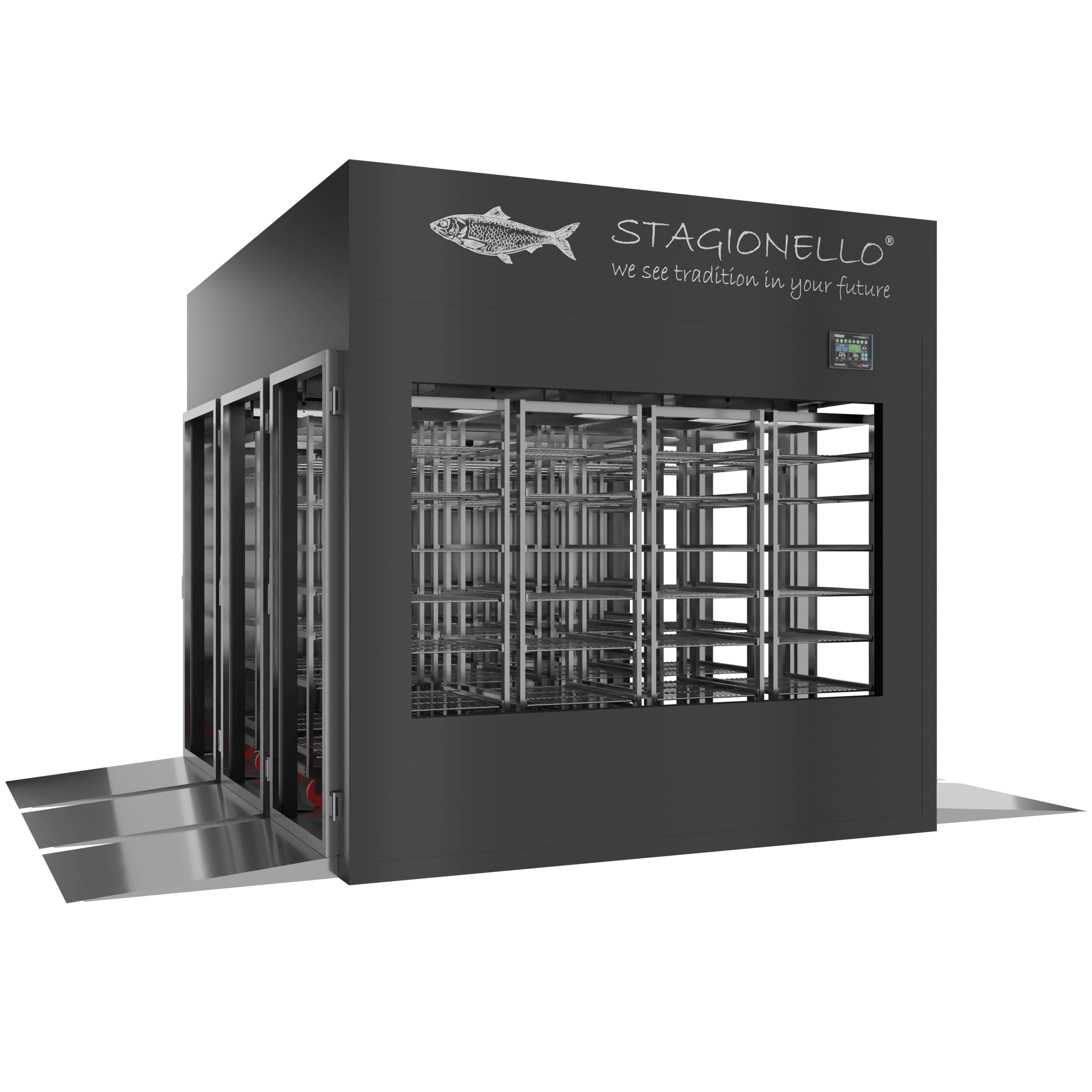 Stagionello® Fish Curing Device 1800 Kg Tunnel GLASS DOOR