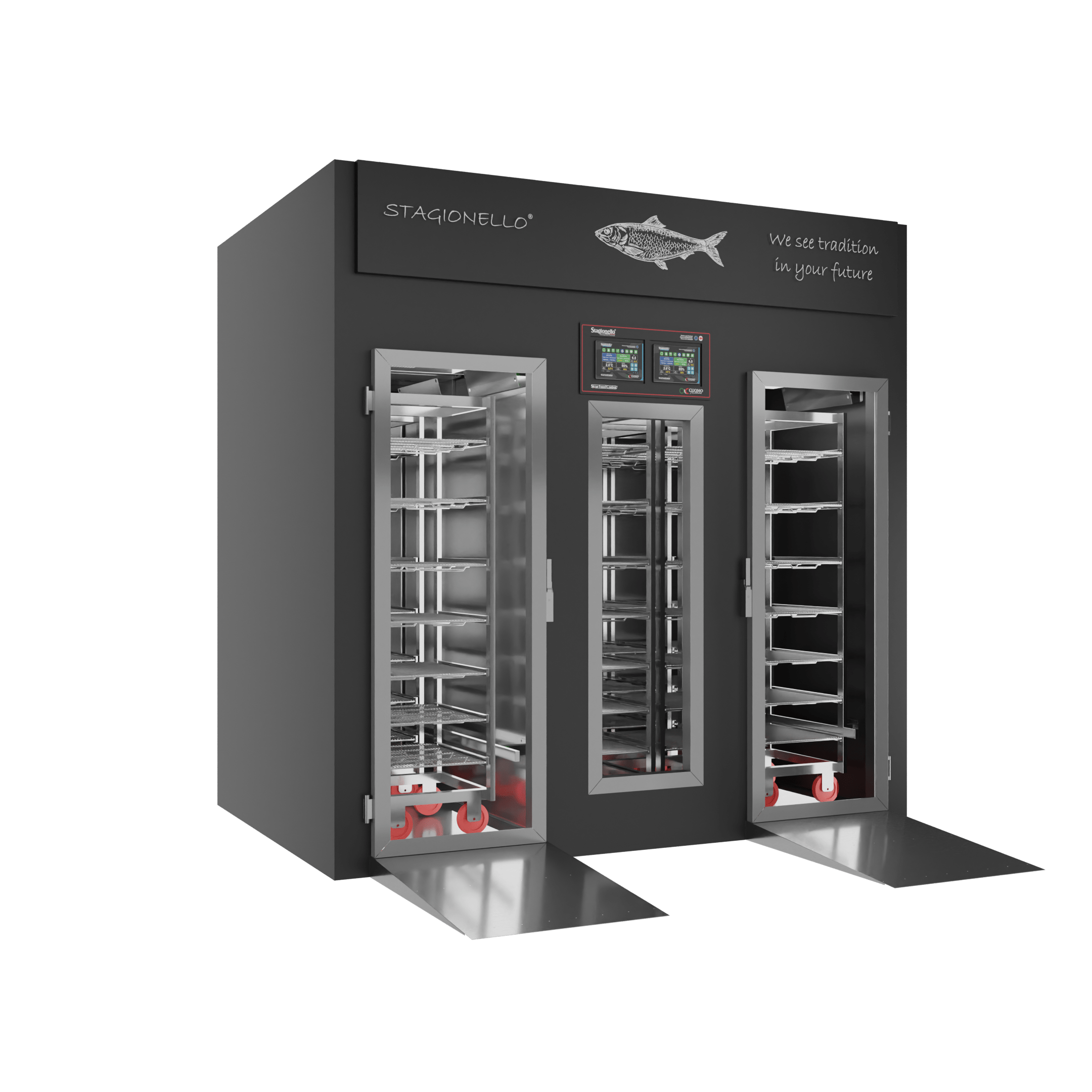 Stagionello® Fish Curing Device 200/600 Kg Walk-in GLASS DOOR