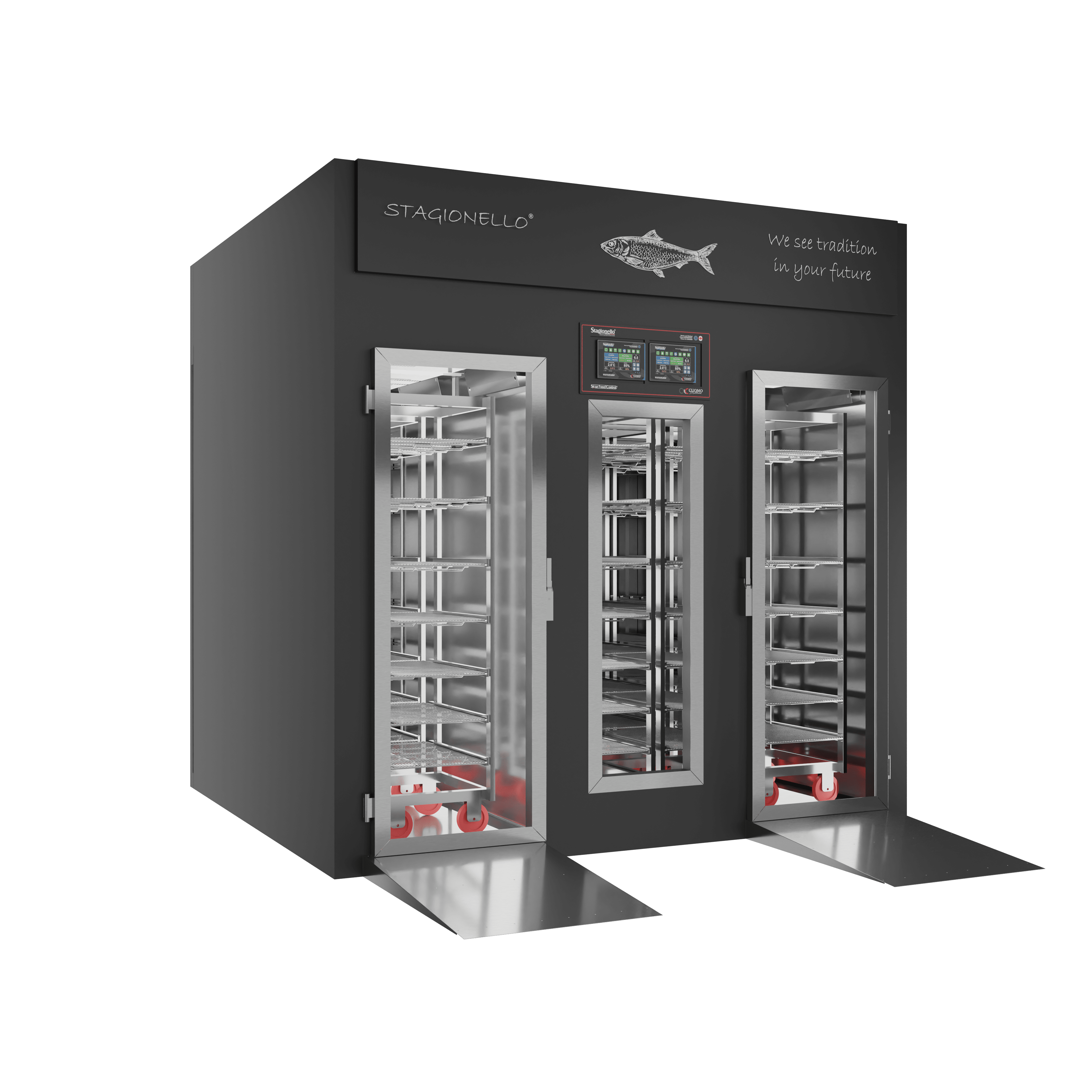 Stagionello® Fish Curing Device 300/900 Kg Walk-in GLASS DOOR