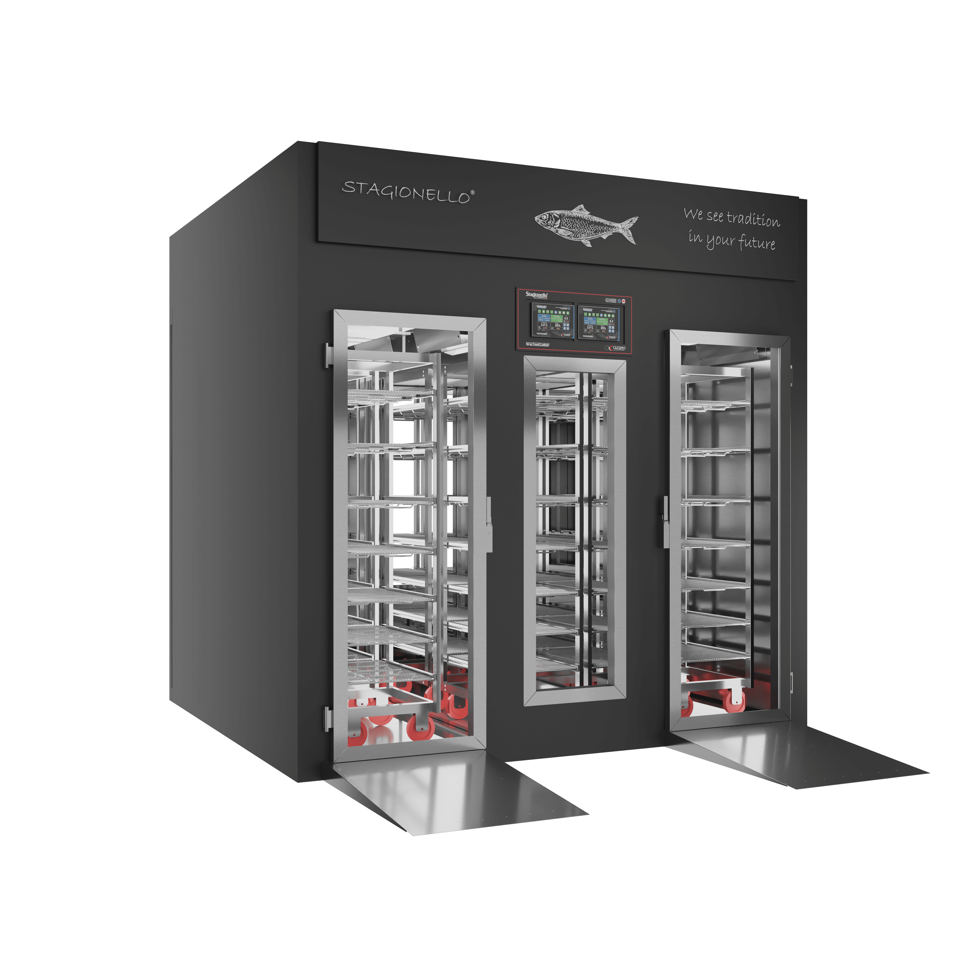 Stagionello® Fish Curing Device 300/900 Kg Walk-in 2 GLASSES