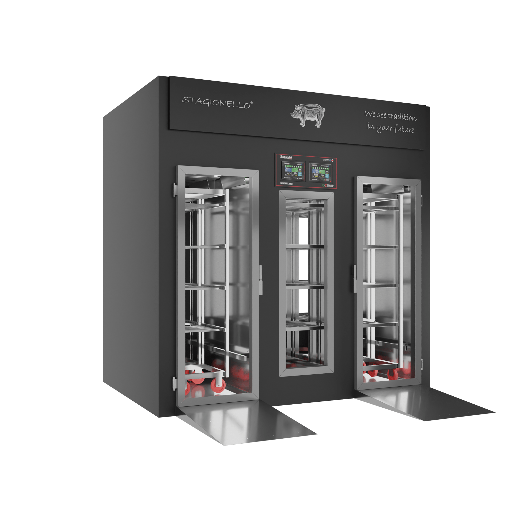 Stagionello® Salami Curing Device 200/600 Kg Walk-in 2 GLASSES