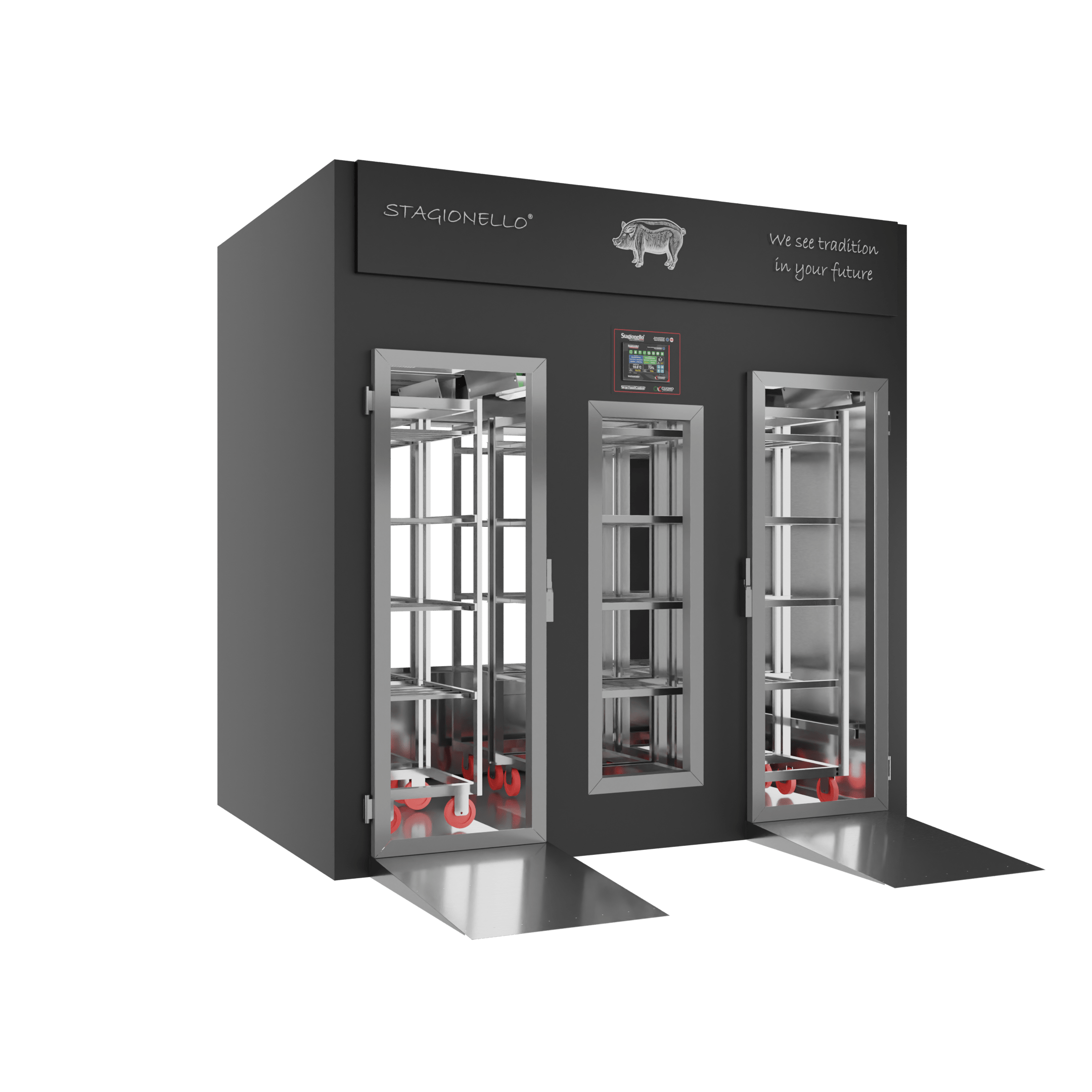 Stagionello® Salami Curing Device 800 Kg Walk-in 2 GLASSES
